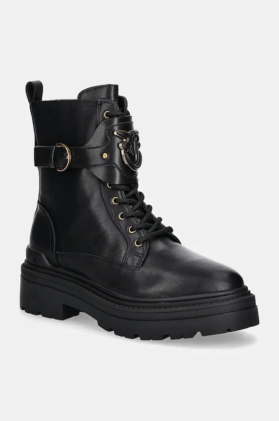Pinko workery Mia imitacja skóry licowej czarny SD0147.P001.Z99