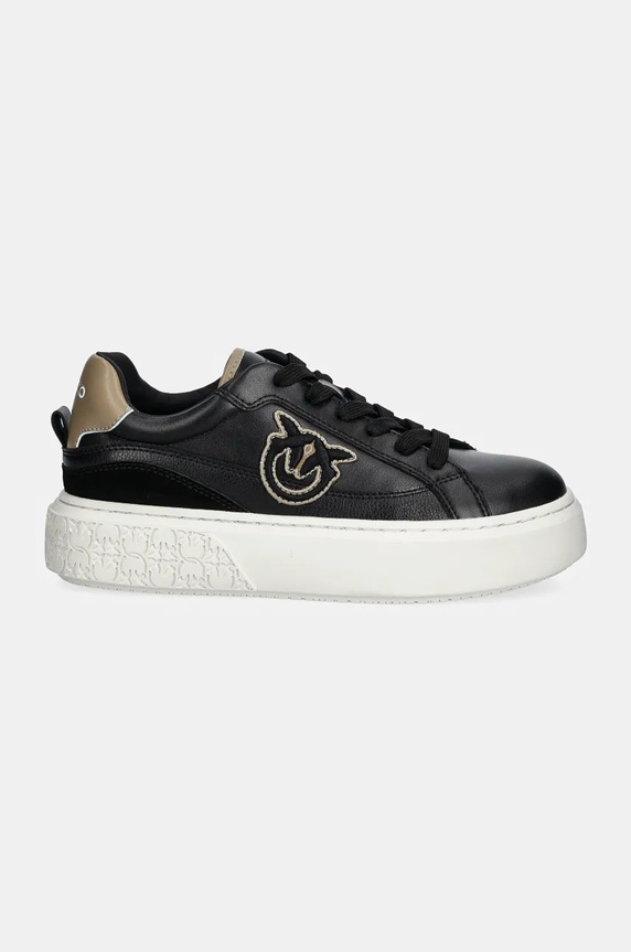 Pinko sneakersy skórzane Yoko SS0039.P001.ZM3 czarny AW24