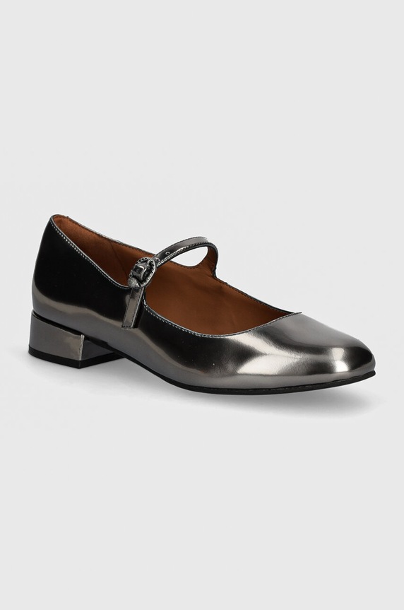 Kožené baleríny Kurt Geiger London Regent Low Mary Jane stříbrná 1292664109.GUNMETAL