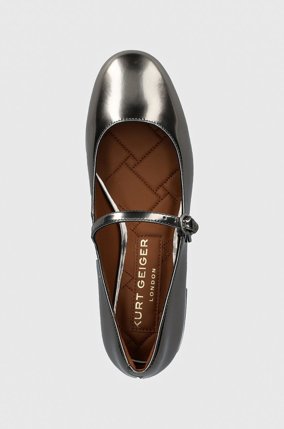 Kožené baleríny Kurt Geiger London Regent Low Mary Jane stříbrná 1292664109.GUNMETAL