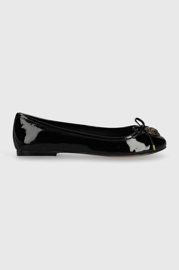 Kurt Geiger London baleriny skórzane Eagle Ballerina 9790600319.BLACK czarny AW24