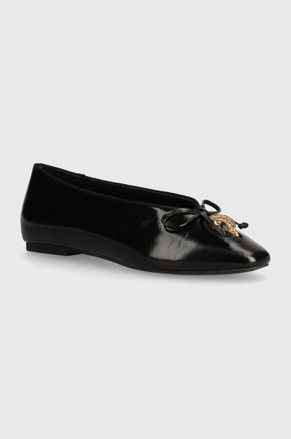 Kurt Geiger London baleriny skórzane Sloane Eagle Ballerina czarny 2657700309.BLACK