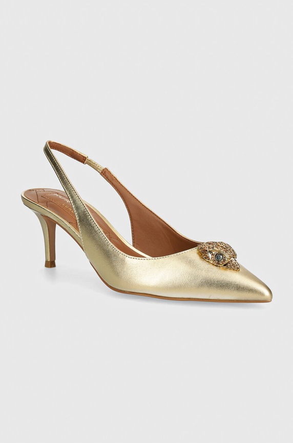 Kurt Geiger London szpilki skórzane Belgravia Sling Back 5-8 cm złoty 9786961109.GOLD