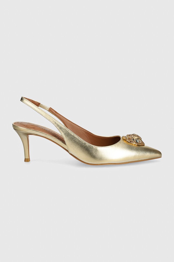 Kurt Geiger London szpilki skórzane Belgravia Sling Back 9786961109.GOLD złoty SS26
