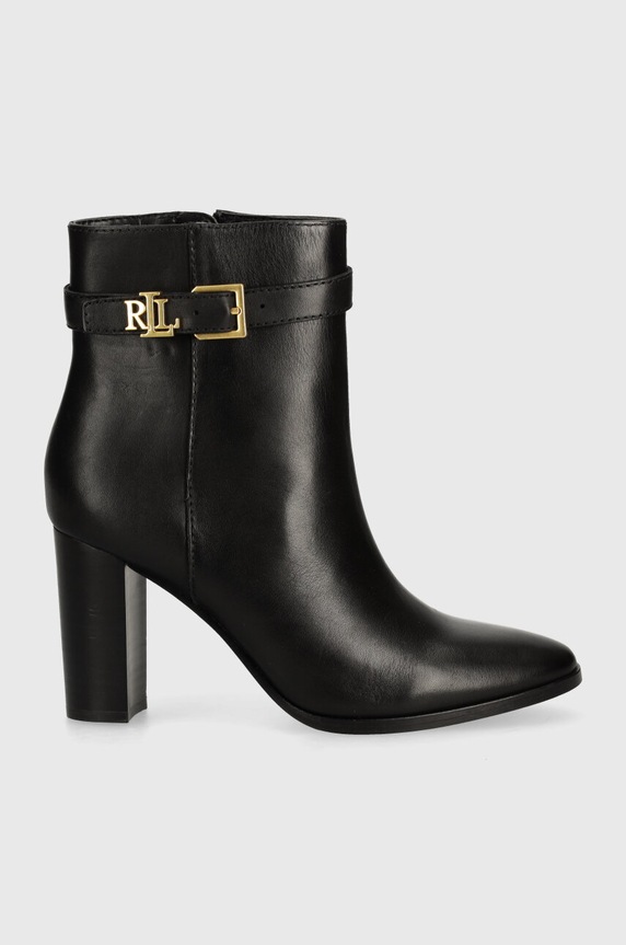 Kožené kotníkové boty Lauren Ralph Lauren Bailey 802937808001.001 černá AW24