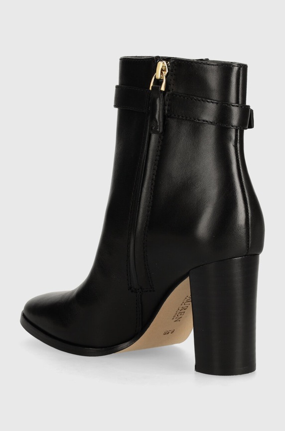 Boty Kožené kotníkové boty Lauren Ralph Lauren Bailey 802937808001.001 černá