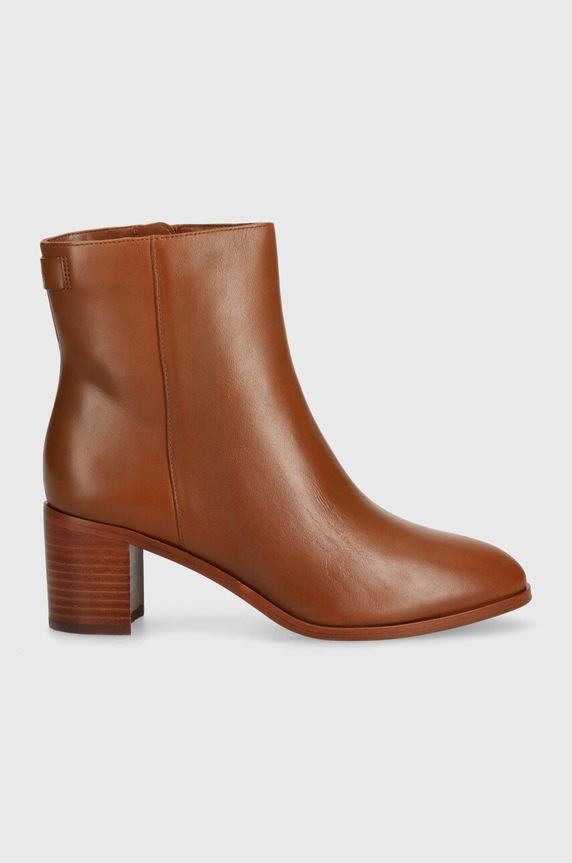 Δερμάτινες μπότες Lauren Ralph Lauren Cassie 802937813002.270 καφέ AW24