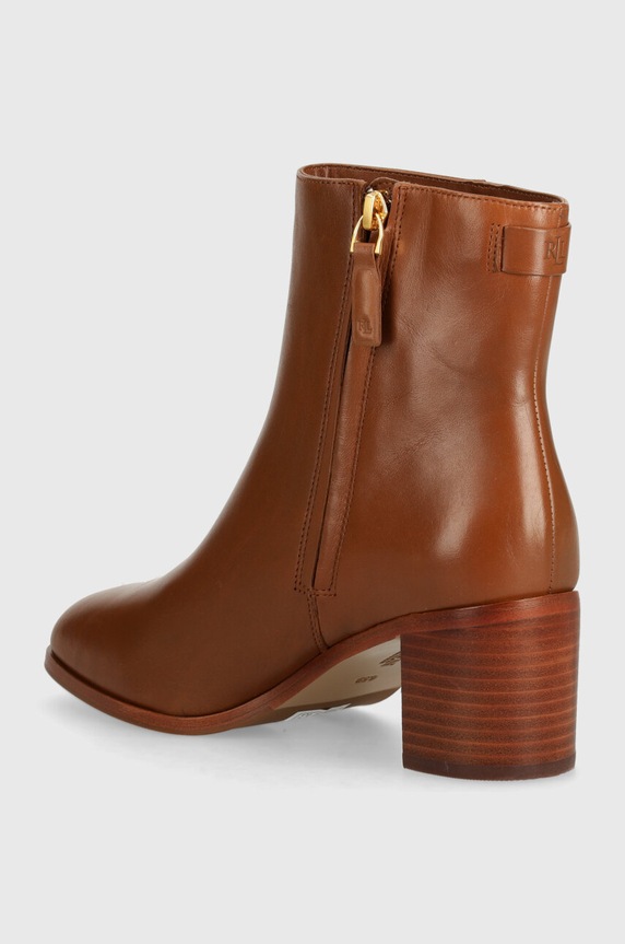 Παπούτσια Δερμάτινες μπότες Lauren Ralph Lauren Cassie 802937813002.270 καφέ