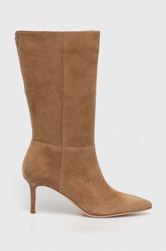 Čizme od brušene kože Lauren Ralph Lauren Leannah 802942517001.260 bež AW24