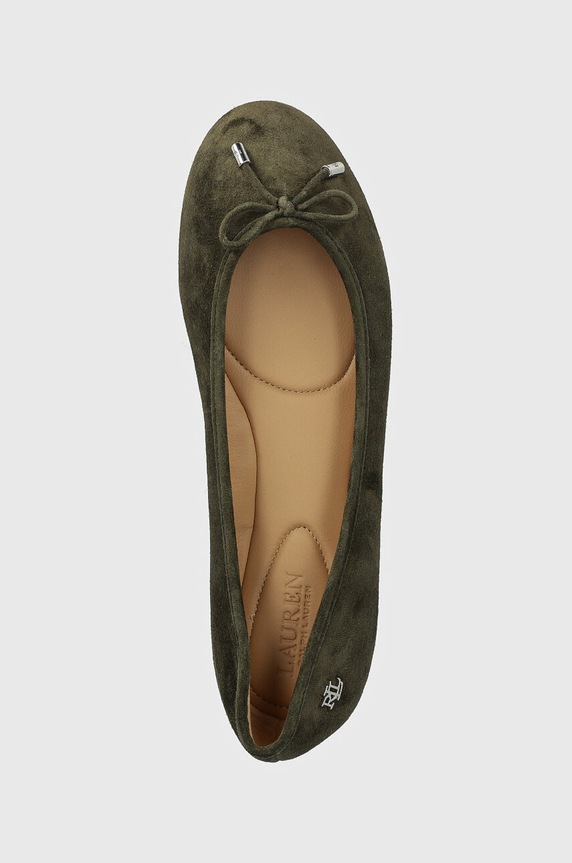 Semišové baleríny Lauren Ralph Lauren Jayna zelená 802943066002.301