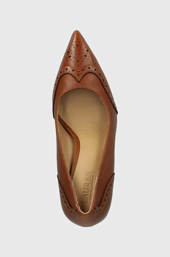 Δερμάτινες γόβες Lauren Ralph Lauren Lynden καφέ 802946161002.270