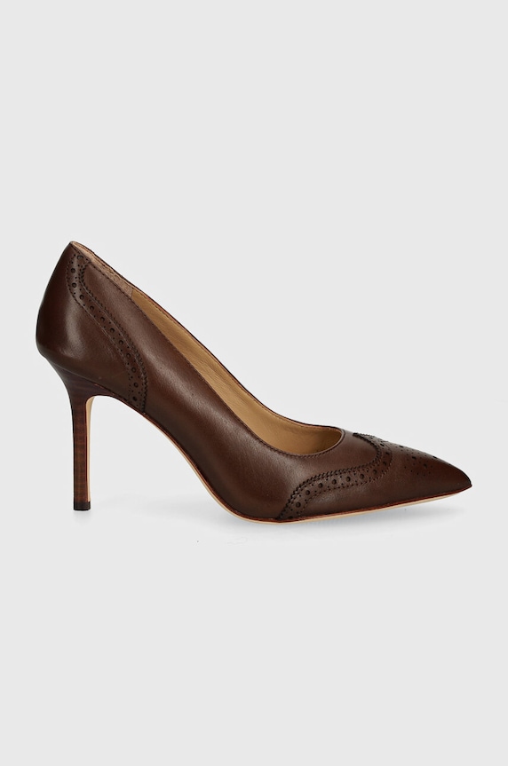 Δερμάτινες γόβες Lauren Ralph Lauren Lynden 802946161003.200 καφέ AW24