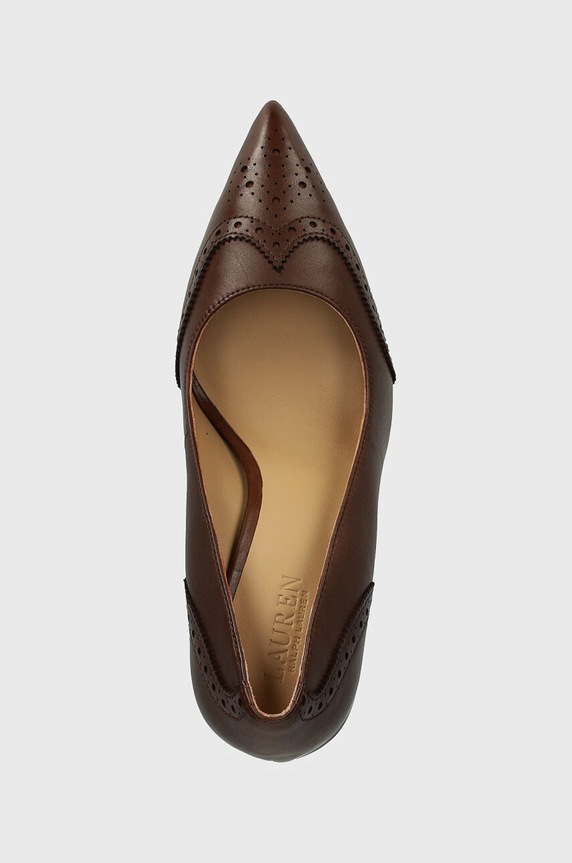 Δερμάτινες γόβες Lauren Ralph Lauren Lynden καφέ 802946161003.200