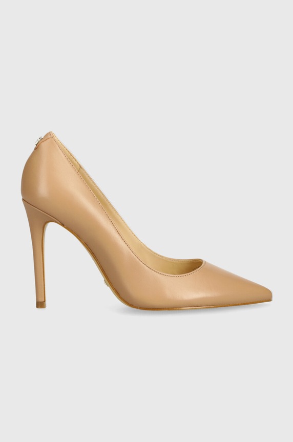 Kožené lodičky Guess GABBEN FLTGAB.LEA08.BEIGE béžová AW24