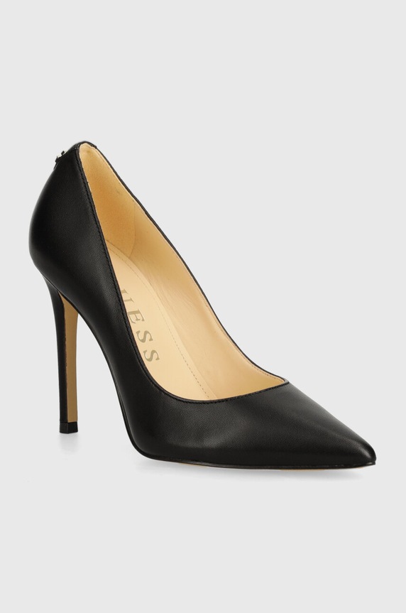 Guess szpilki skórzane GABBEN szpilka czarny FLTGAB.LEA08.BLACK