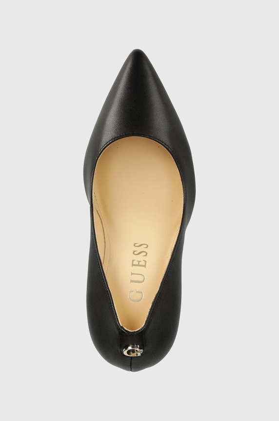 Guess szpilki skórzane GABBEN czarny FLTGAB.LEA08.BLACK
