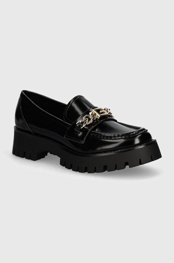 Guess mocasini ALMOSTY imitatie de piele negru FLTALM.ELE14.BLACK