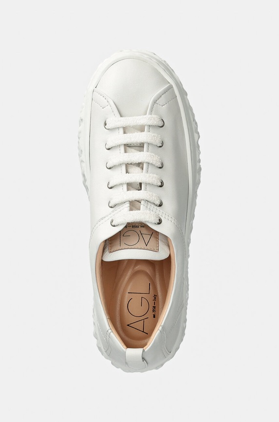 Δερμάτινα sneakers AGL Magma λευκό D776001PGKA076A634