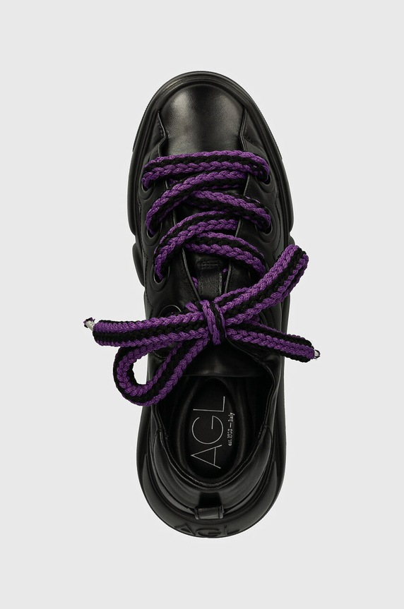 AGL sneakersy skórzane Rope Bubble czarny D938050PGSOFTY0000