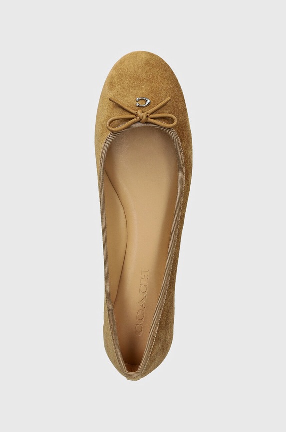 Coach baleriny zamszowe Abigail beżowy CU160.NM5