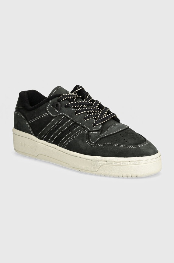 Semišové tenisky adidas Originals Rivalry Low plochá černá IF4657