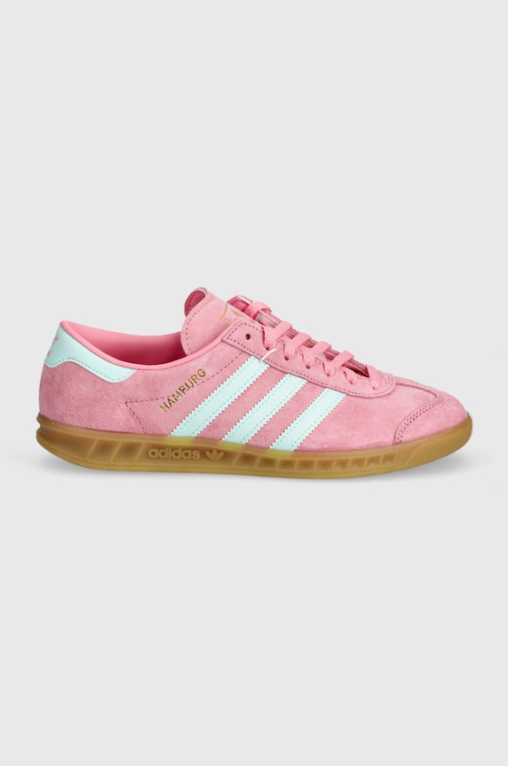 Tenisice od brušene kože adidas Originals Hamburg IH5459 roza AW24
