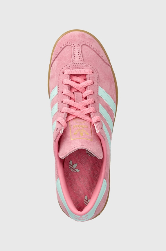 Tenisice od brušene kože adidas Originals Hamburg roza IH5459