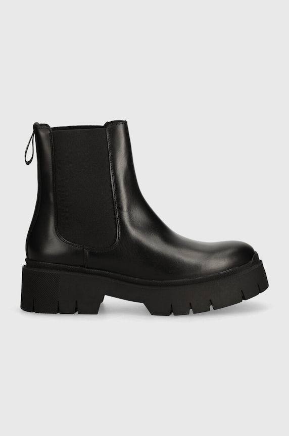 Kožené kotníkové boty HUGO Kris 50530702.001 černá AW24