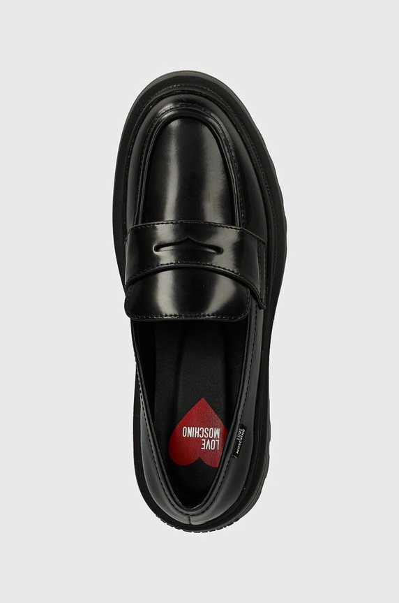 Kožené mokasíny Love Moschino černá JA10255G1LJD0000