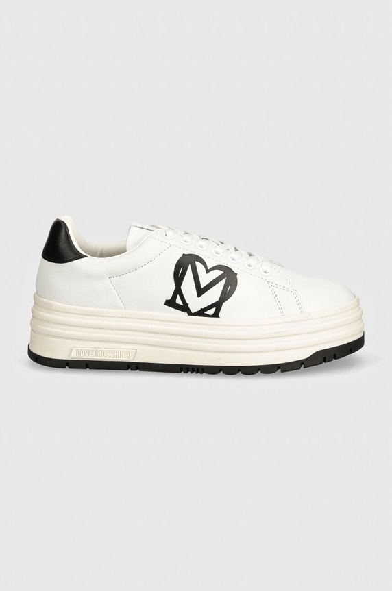 Kožne tenisice Love Moschino JA15096G1LIA110A bijela AW24