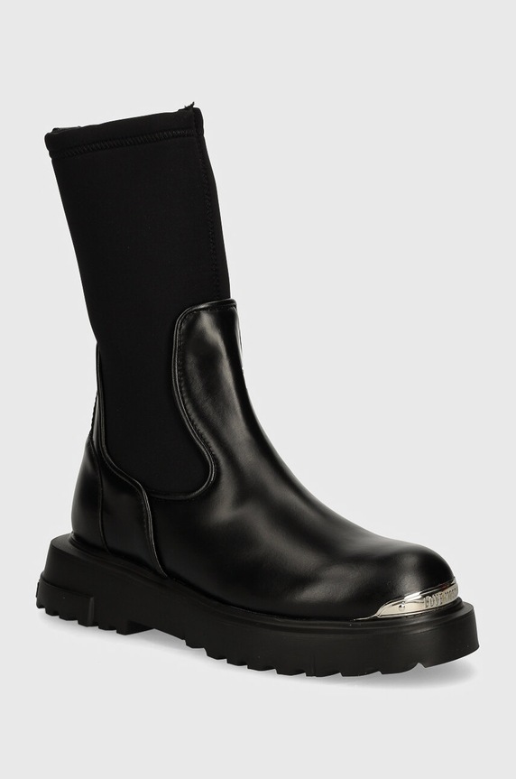 Gležnjače Love Moschino zrnata koža crna JA24114G1LIM600A