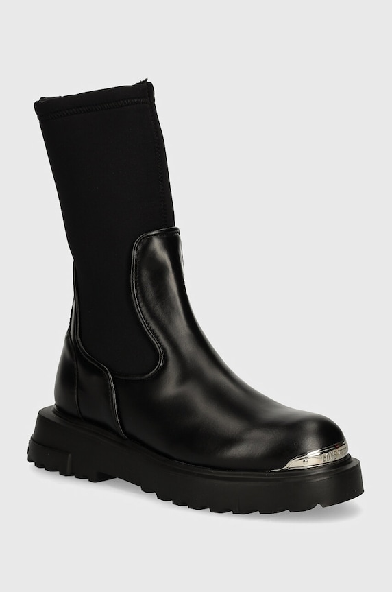 Gležnjače Love Moschino zrnata koža crna JA24114G1LIM600A