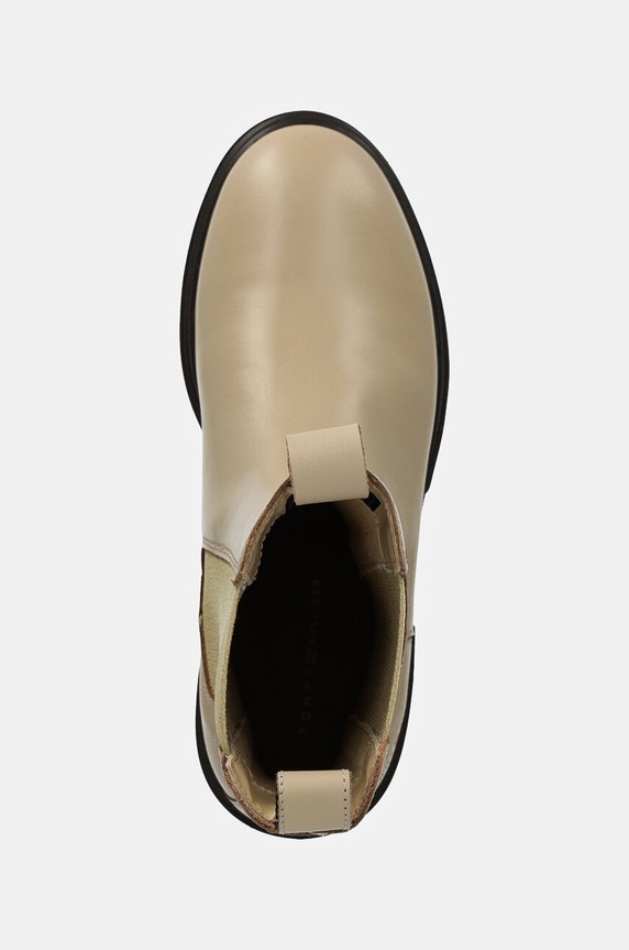 Kožne gležnjače Tommy Hilfiger MONOCHROMATIC CHELSEA BOOT bež FW0FW06730