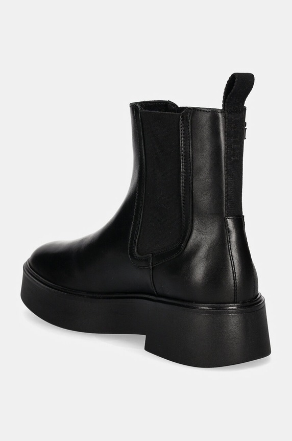 Încălțăminte Tommy Hilfiger ghete chelsea de piele MINIMAL LEATHER CHELSEA LOGOTAPE FW0FW08095 negru