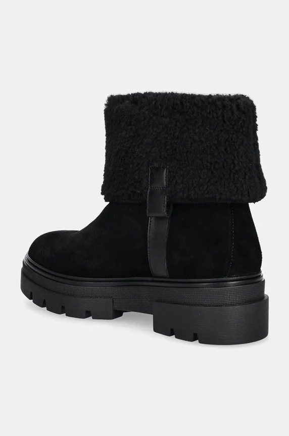 Cipők Tommy Hilfiger velúr bokacsizma FAUX FUR SUEDE ROLL-DOWN BOOT FW0FW08158 fekete