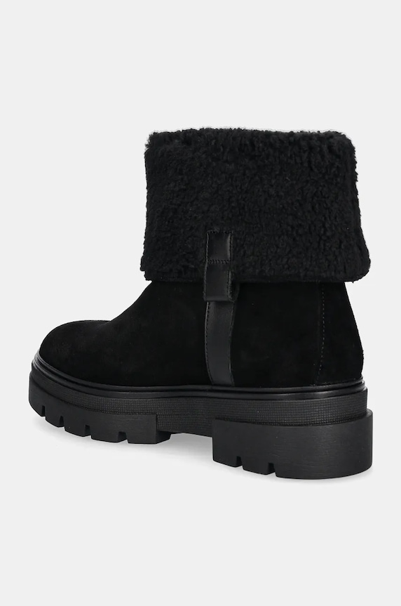 Cipők Tommy Hilfiger velúr bokacsizma FAUX FUR SUEDE ROLL-DOWN BOOT FW0FW08158 fekete