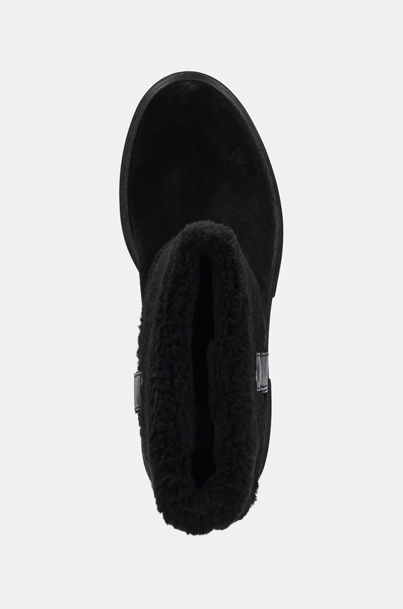 Tommy Hilfiger velúr bokacsizma FAUX FUR SUEDE ROLL-DOWN BOOT fekete FW0FW08158