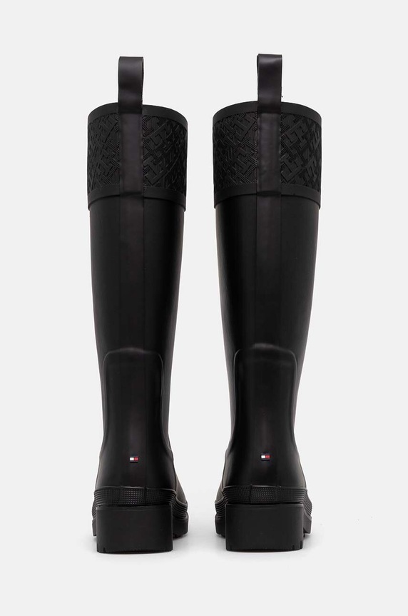 Obuća Gumene čizme Tommy Hilfiger RUBBER LONG BOOT MONOGRAM FW0FW08161 crna