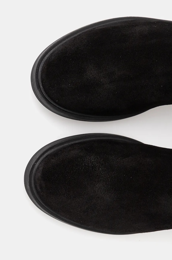 Semišové čižmy Tommy Hilfiger FLAG SUEDE LONG BOOT ZIP FW0FW08178