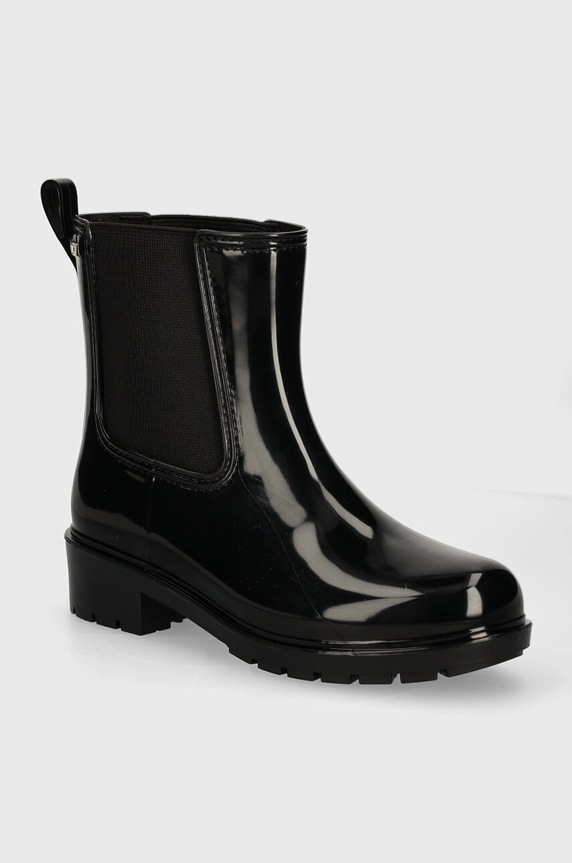 Gumene čizme Tommy Hilfiger FLAG RAINBOOT crna FW0FW08213