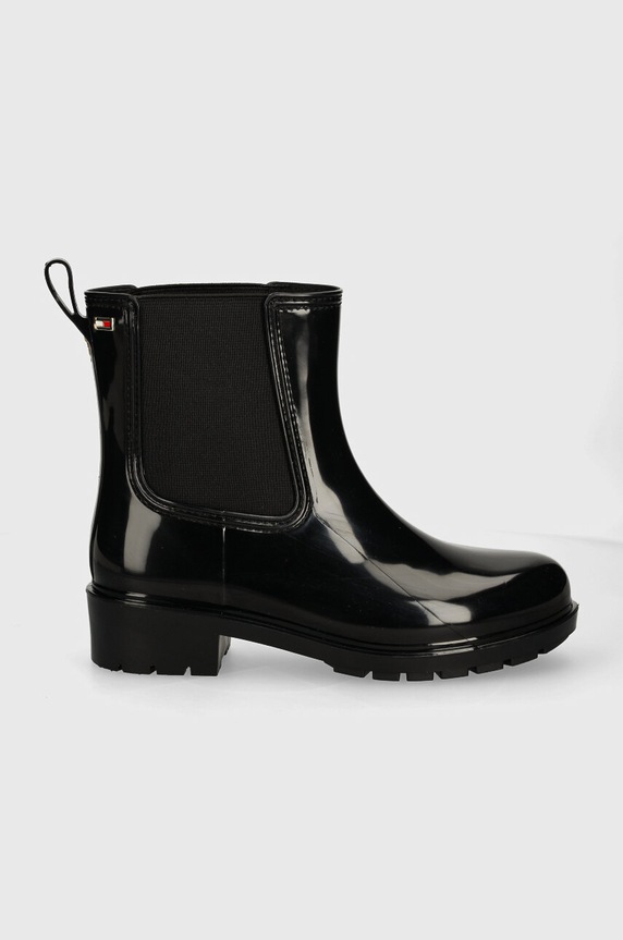 Gumene čizme Tommy Hilfiger FLAG RAINBOOT FW0FW08213 crna AW24