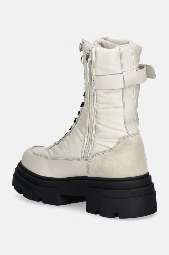 Cipők Tommy Hilfiger bokacsizma BIKER LEATHER MIX LACE-UP FW0FW08246 fehér