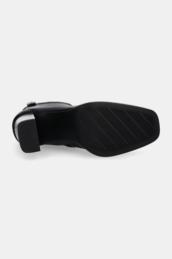 Členkové topánky Tommy Hilfiger PARTY LEATHER SOCK HEEL BOOTIE FW0FW08250 čierna