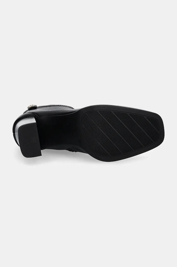 Členkové topánky Tommy Hilfiger PARTY LEATHER SOCK HEEL BOOTIE FW0FW08250 čierna