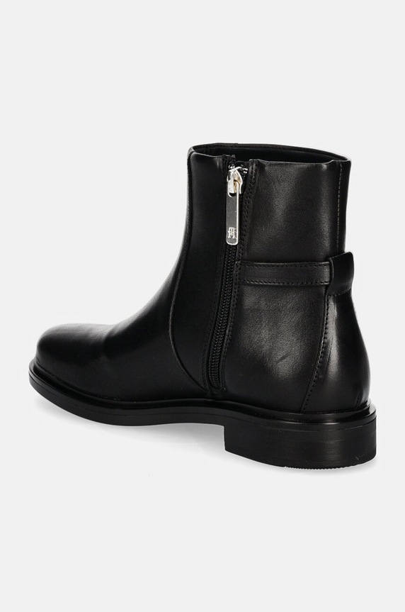 Obuwie Tommy Hilfiger botki skórzane TH CHAIN LEATHER LOW BOOTIE FW0FW08251 czarny