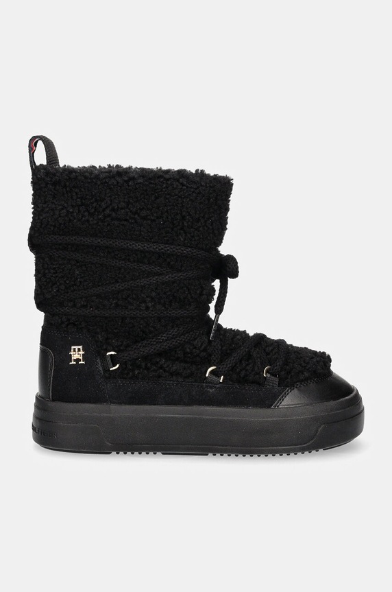 Tommy Hilfiger cizme de iarna LACE-UP FAUX SHEARLING SNOWBOOT FW0FW08252 negru NC24