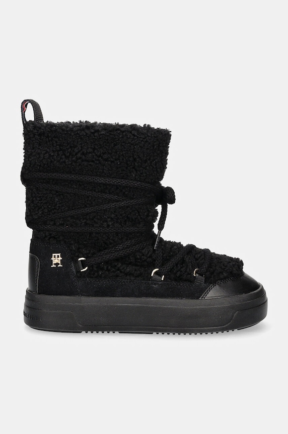 Tommy Hilfiger cizme de iarna LACE-UP FAUX SHEARLING SNOWBOOT FW0FW08252 negru NC24