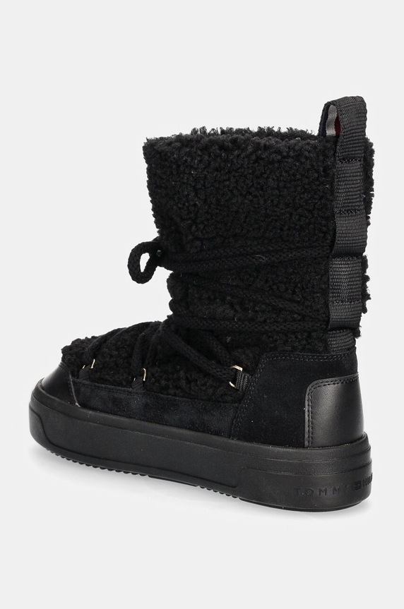 Încălțăminte Tommy Hilfiger cizme de iarna LACE-UP FAUX SHEARLING SNOWBOOT FW0FW08252 negru
