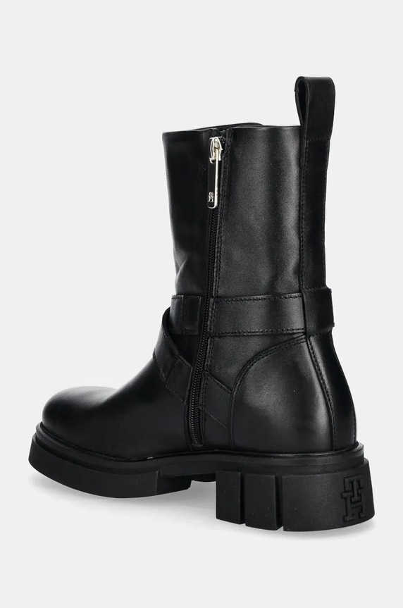 Obuća Kožne gležnjače Tommy Hilfiger BIKER LEATHER FW0FW08313 crna