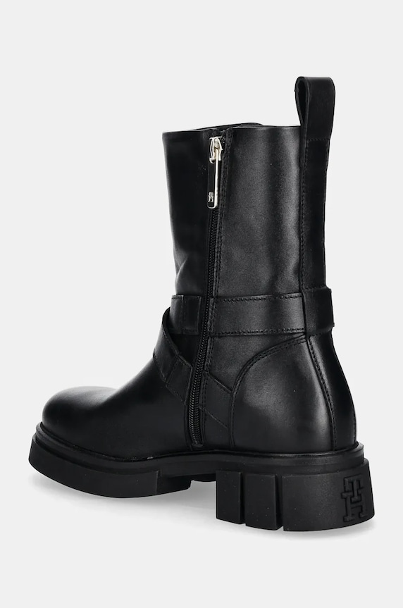 Obuća Kožne gležnjače Tommy Hilfiger BIKER LEATHER FW0FW08313 crna